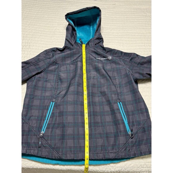 Free Country Women’s Rain Jacket | Teal And Gray Plaid | Women’s Size XL | - Picture 7 of 10